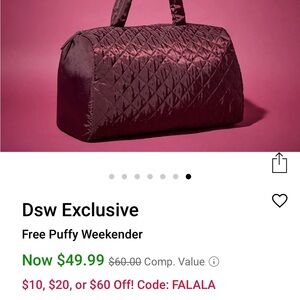 Burgundy Puffy Weekender Bag